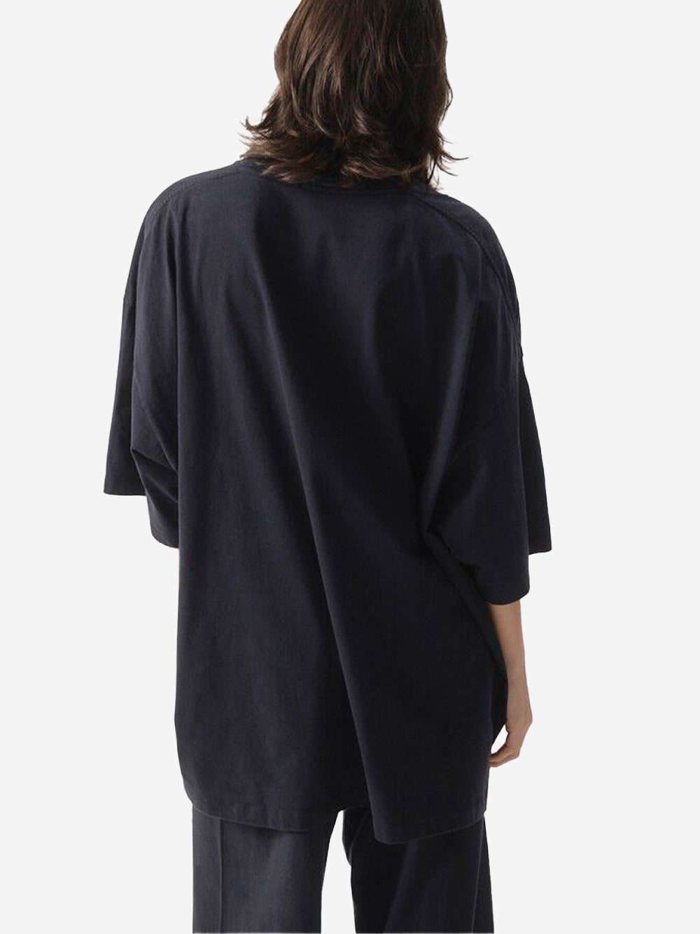 AMERICAN VINTAGE T-shirt oversize nera con logo sul petto Nero Urbanstaroma
