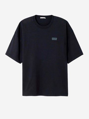 AMERICAN VINTAGE T-shirt oversize nera con logo sul petto Nero