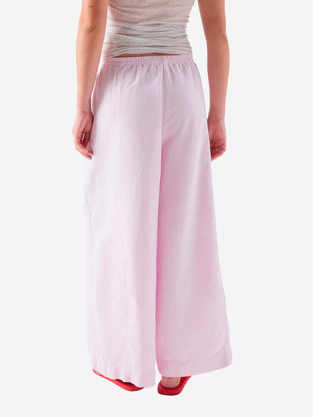 AMERICAN VINTAGE Pantaloni larghi in misto lino rosa Rosa Urbanstaroma