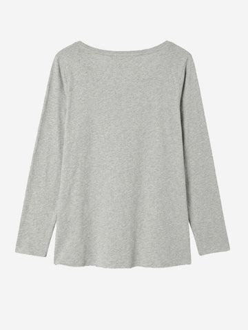 AMERICAN VINTAGE T-shirt grigia a manica lunga con scollo a barchetta Grigio