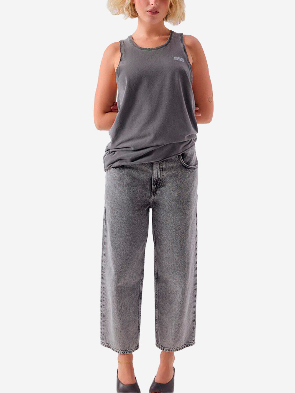AMERICAN VINTAGE Canotta grigia in cotone elasticizzato grigio Urbanstaroma