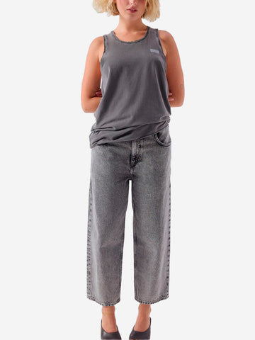 AMERICAN VINTAGE Canotta grigia in cotone elasticizzato grigio