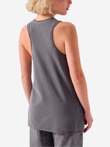AMERICAN VINTAGE Canotta grigia in cotone elasticizzato grigio