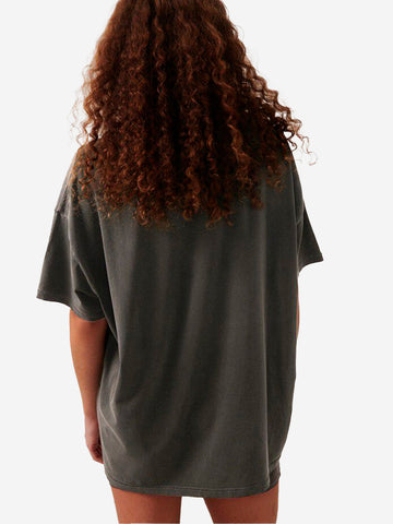 AMERICAN VINTAGE T-shirt oversize antracite con scollo a barchetta grigio