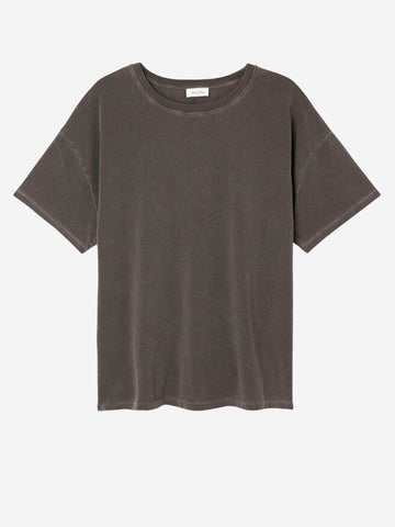 AMERICAN VINTAGE T-shirt oversize antracite con scollo a barchetta grigio