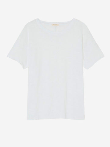 AMERICAN VINTAGE T-shirt girocollo bianca in cotone testurizzato Bianco
