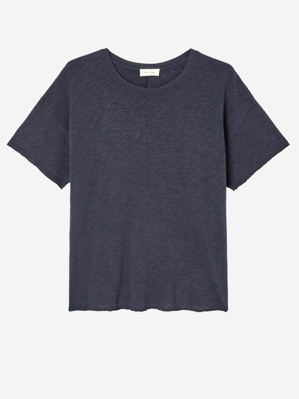 AMERICAN VINTAGE T-shirt girocollo blu in cotone testurizzato Blu Urbanstaroma