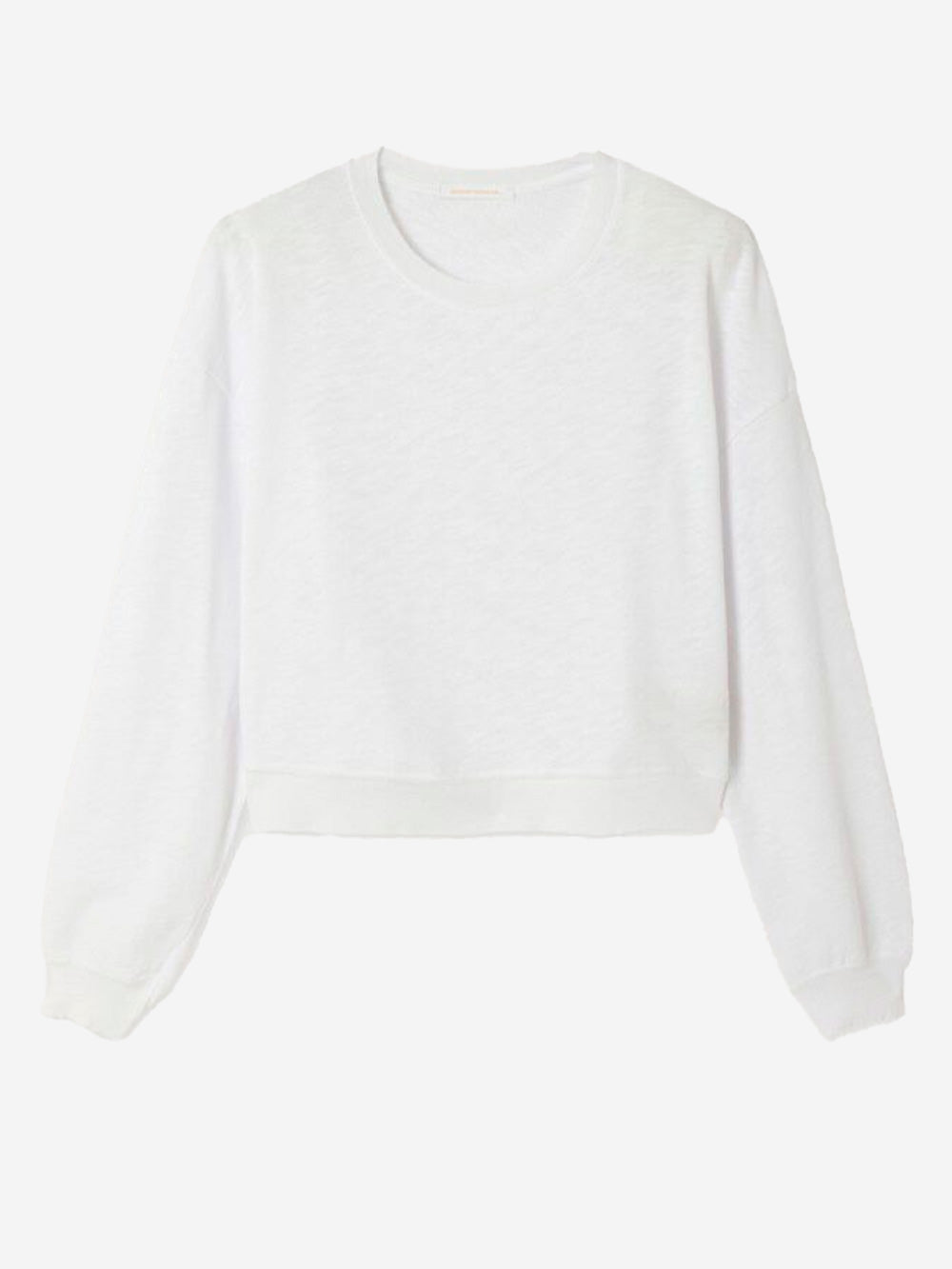 AMERICAN VINTAGE T-shirt a maniche lunghe bianca in cotone fiammato Bianco Urbanstaroma