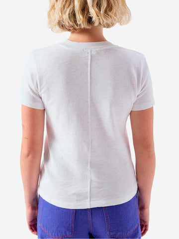AMERICAN VINTAGE T-shirt girocollo bianca in cotone testurizzato Bianco