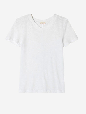 AMERICAN VINTAGE T-shirt girocollo bianca in cotone testurizzato Bianco