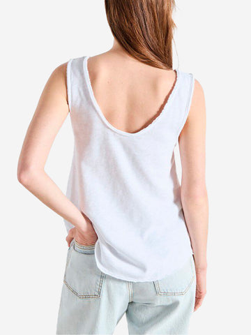 AMERICAN VINTAGE Canotta a trapezio bianca con scollo a u Bianco