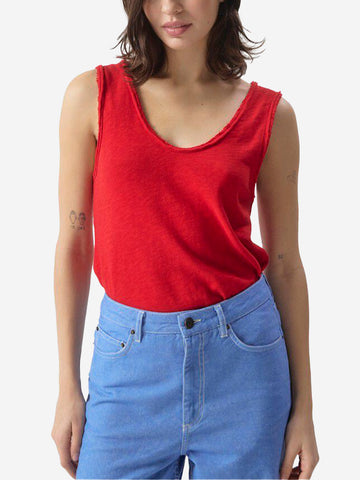AMERICAN VINTAGE Canotta a trapezio rossa con scollo a u Rosso