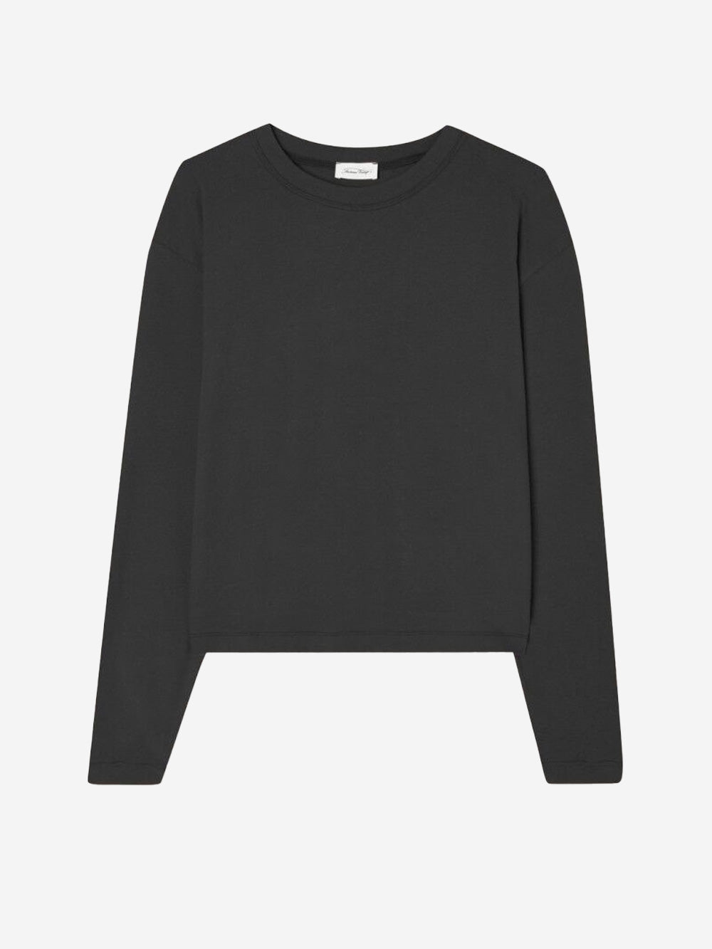 AMERICAN VINTAGE T-shirt a maniche lunghe nera in misto modal con scollo a barchetta Carbone Urbanstaroma