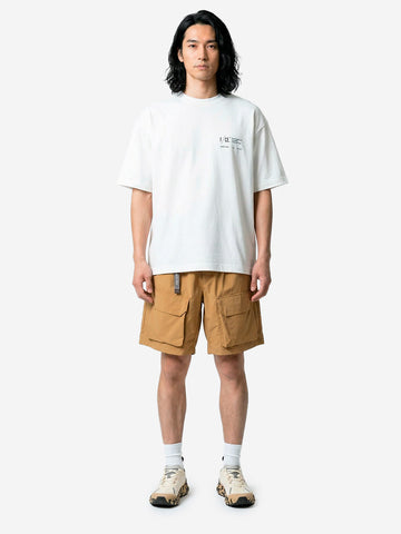 AND WANDER Shorts beige in twill tecnico con tasche utility Beige