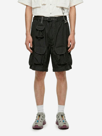 AND WANDER Shorts in misto cotone multi pocket neri Nero