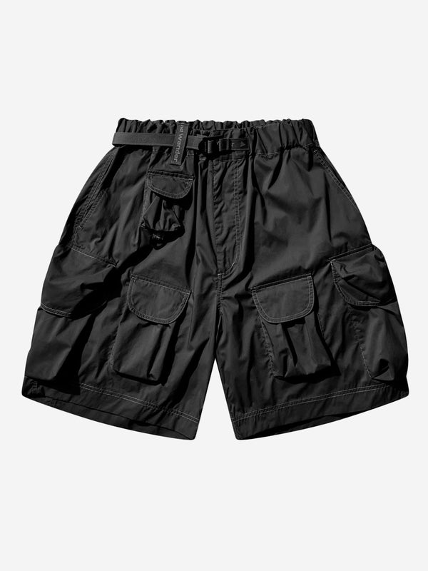 AND WANDER Black multi pocket cotton blend shorts 5746182055