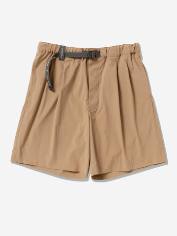 AND WANDER Shorts beige in tessuto tecnico pleated con cintura integrata Beige