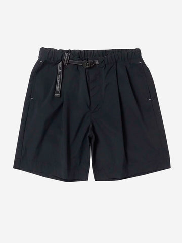 AND WANDER Shorts neri in tessuto tecnico pleated con cintura integrata Nero