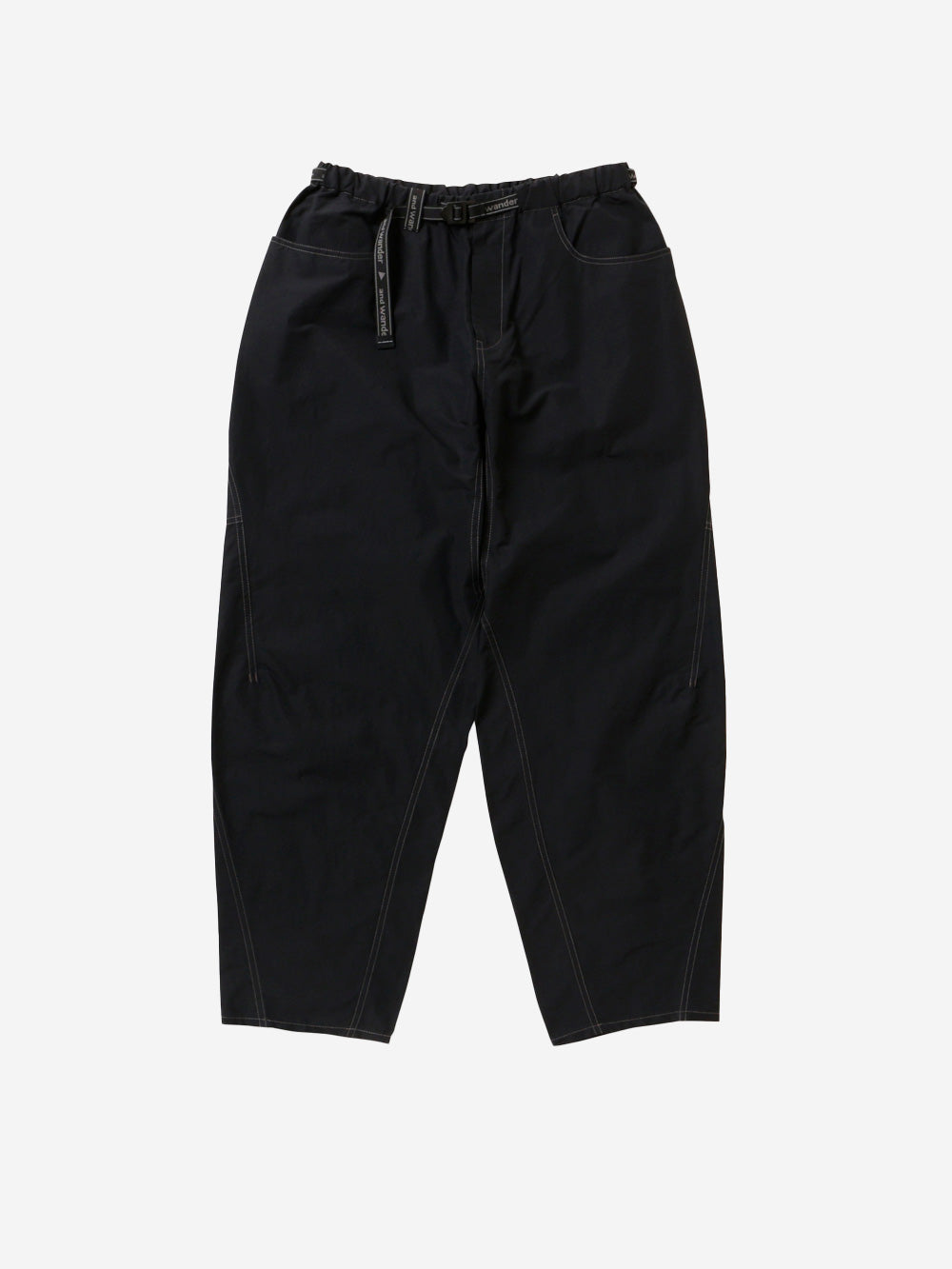 AND WANDER Pantaloni ampi neri in tessuto Ottoman Nero Urbanstaroma