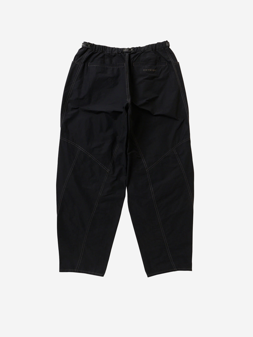 AND WANDER Pantaloni ampi neri in tessuto Ottoman Nero Urbanstaroma