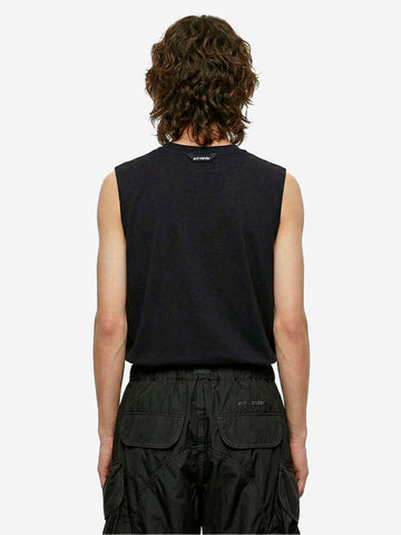 AND WANDER Canotta nera in dry mesh con logo Nero