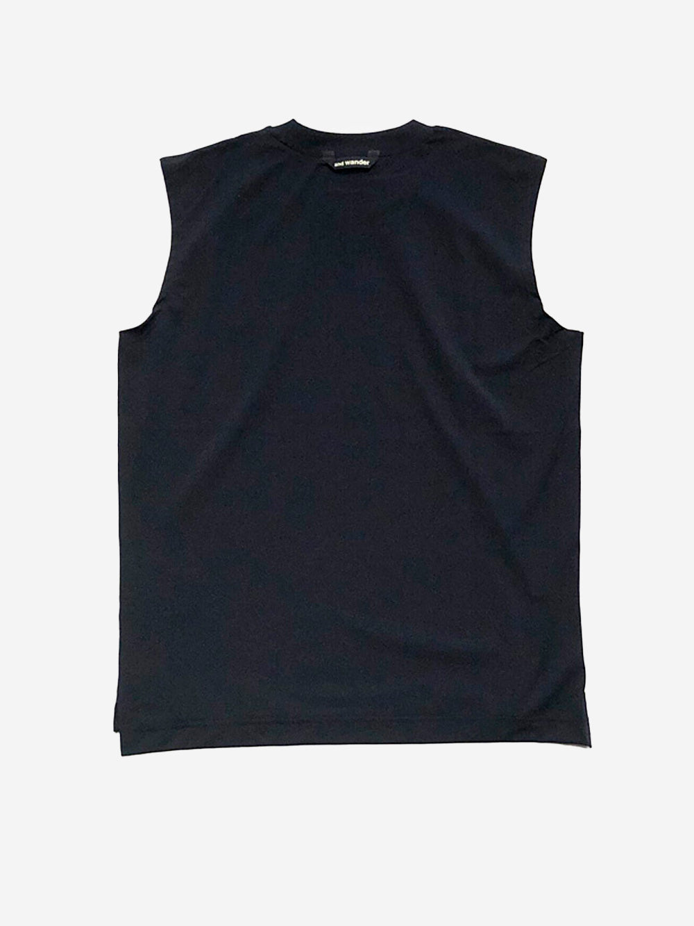 AND WANDER Canotta nera in dry mesh con logo Nero Urbanstaroma