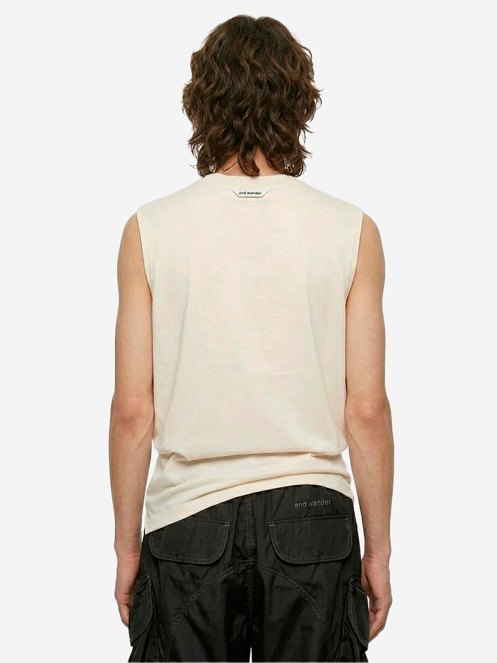 AND WANDER Canotta bianca in dry mesh con logo Bianco Urbanstaroma