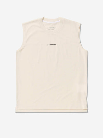 AND WANDER Canotta bianca in dry mesh con logo Bianco