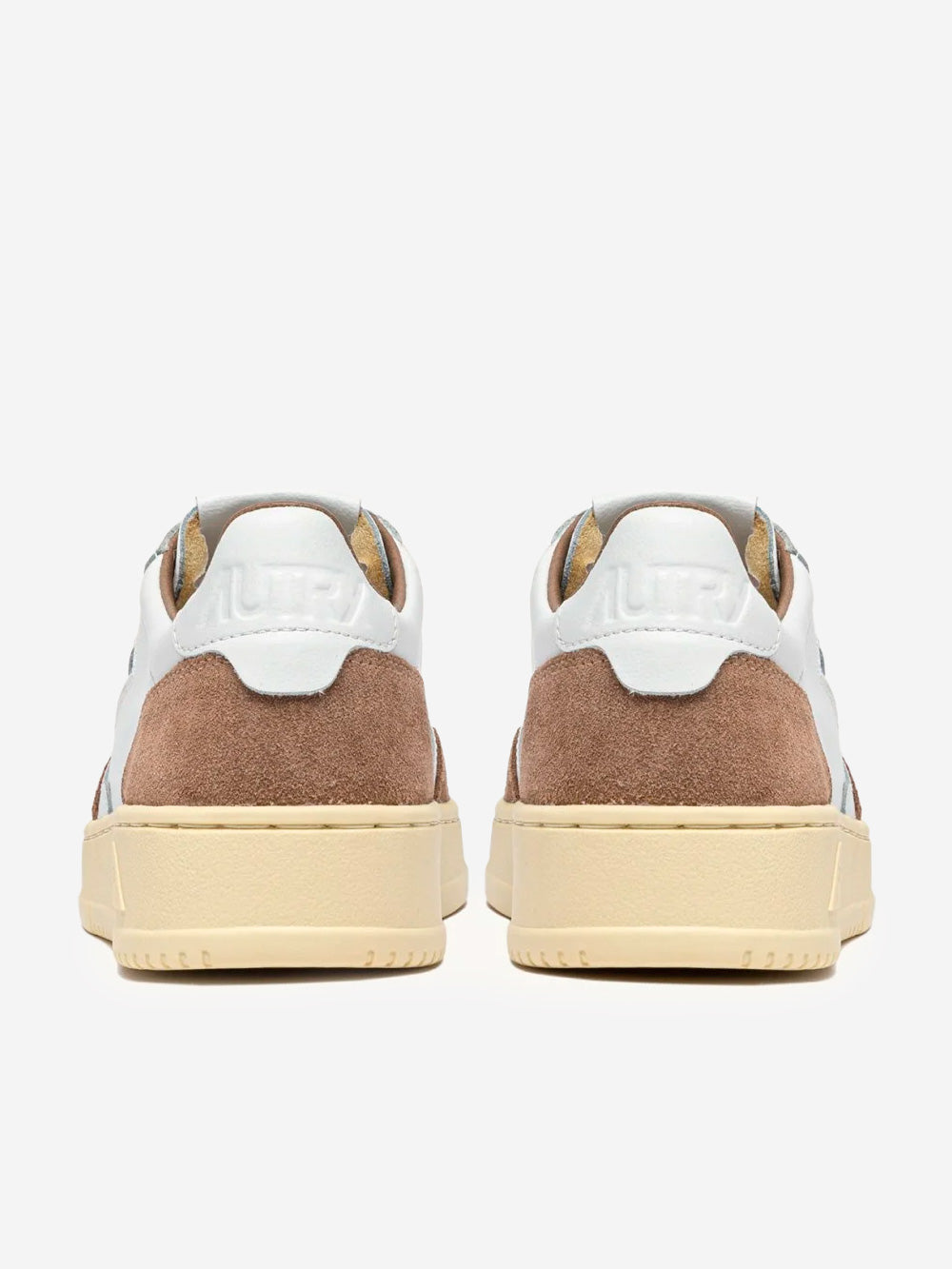 AUTRY M Medalist Low in pelle bianca e suede antilope Bianca marrone Urbanstaroma
