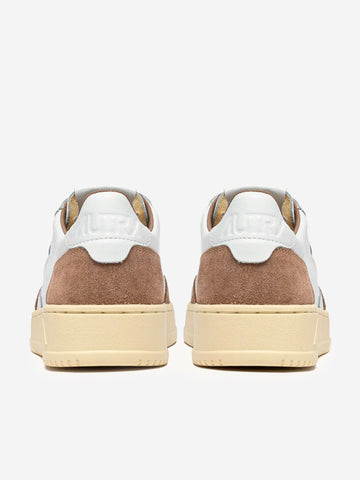 AUTRY M Medalist Low in pelle bianca e suede antilope Bianca marrone