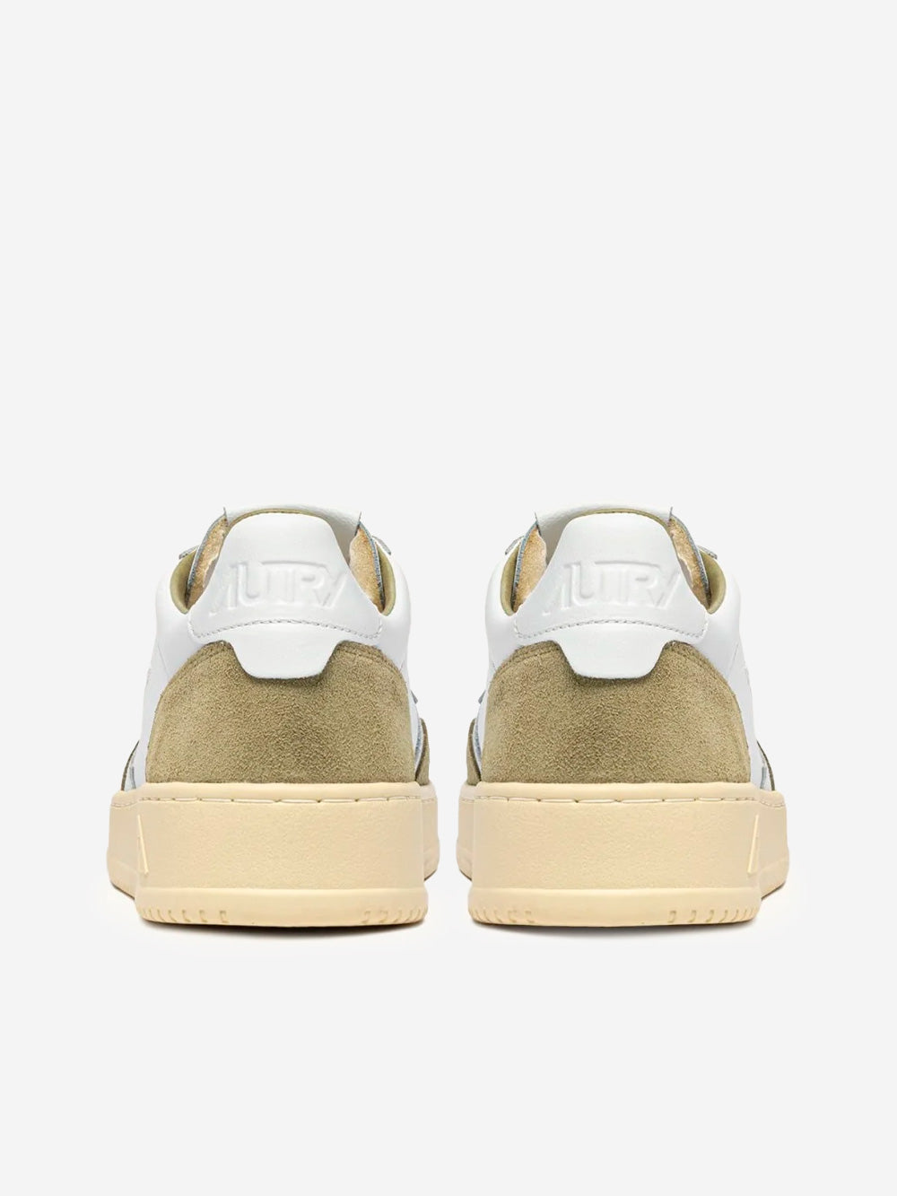 AUTRY M Medalist Low in pelle bianca e suede verde Bianco verde Urbanstaroma