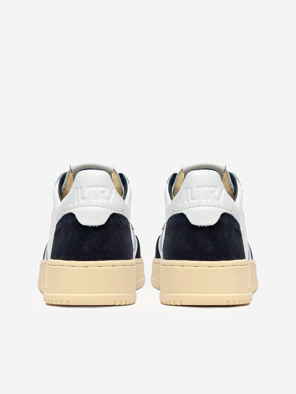 AUTRY M Medalist Low in pelle bianca e suede oceano Bianca blu Urbanstaroma