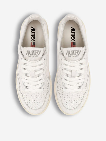 AUTRY M Medalist Low in nappa bianca Bianco