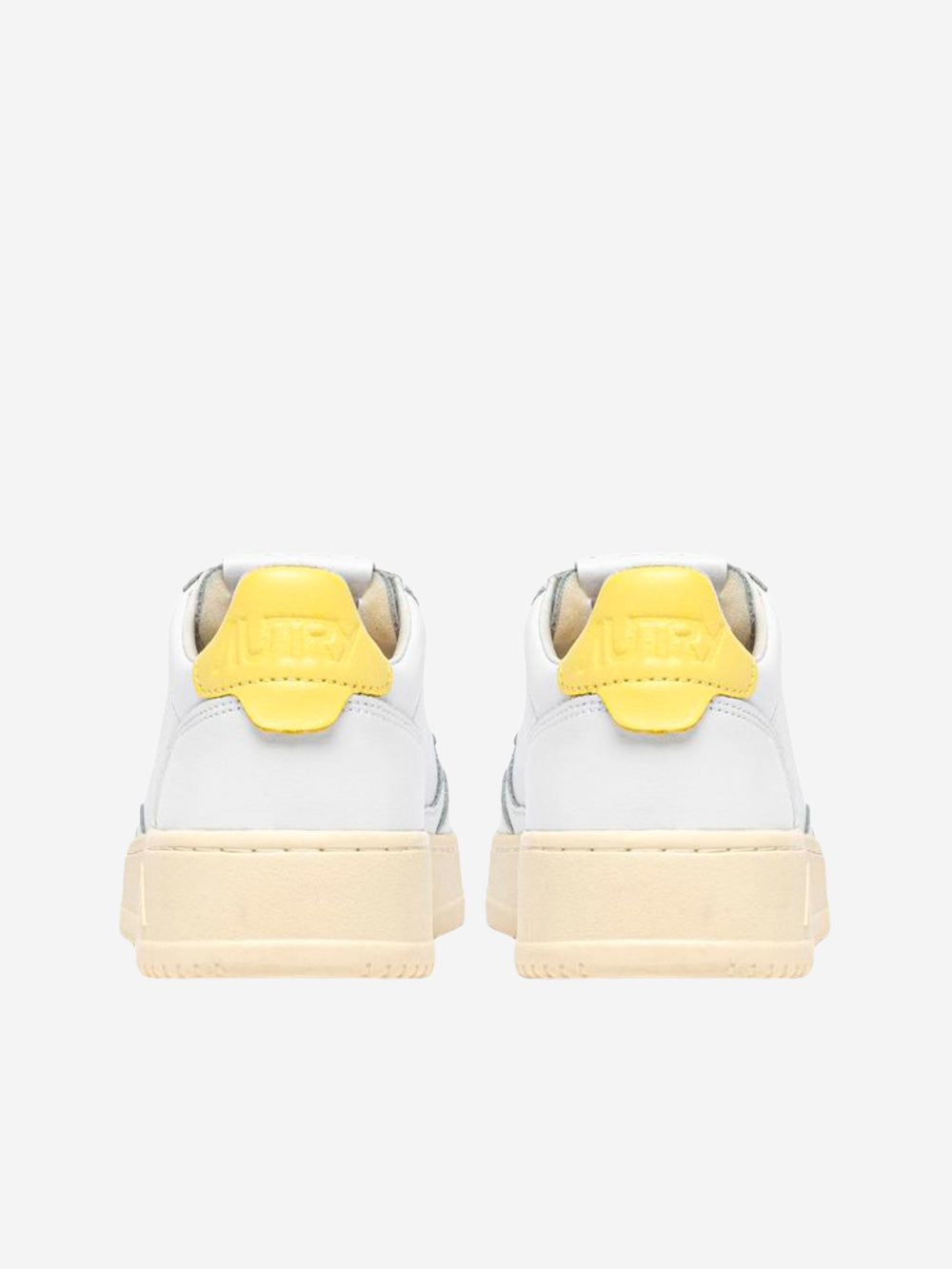 AUTRY M Medalist Low in pelle bianca con giallo Bianco giallo Urbanstaroma