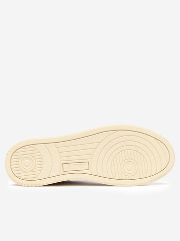 AUTRY M Medalist Low in pelle bianca con giallo Bianco giallo