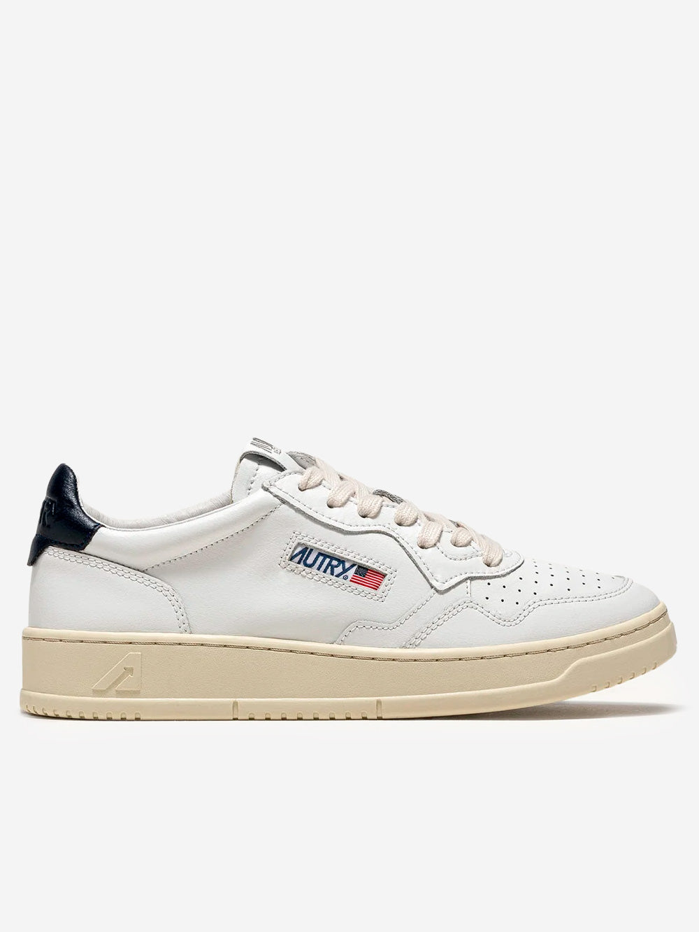 AUTRY M Medalist Low in pelle bianca e blu space Bianco Urbanstaroma