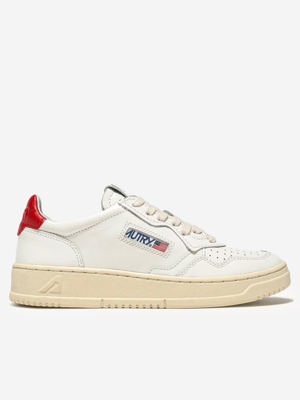 AUTRY Medalist Low in pelle bianca e rossa Bianco Urbanstaroma