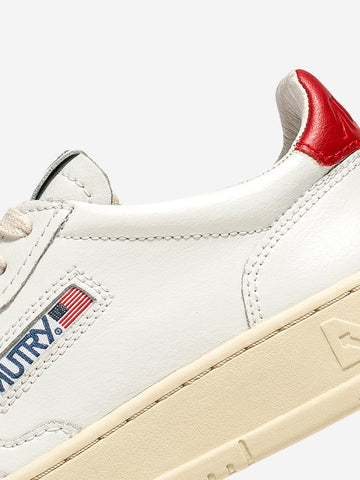 AUTRY Medalist Low in pelle bianca e rossa Bianco