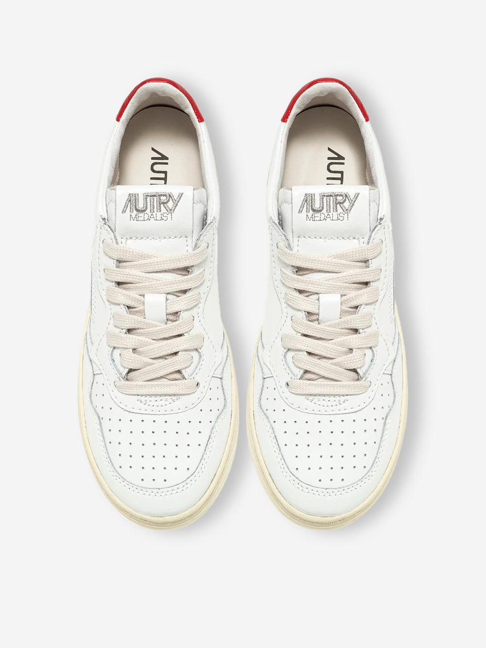 AUTRY Medalist Low in pelle bianca e rossa Bianco Urbanstaroma