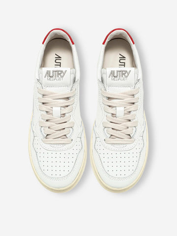 AUTRY Medalist Low in pelle bianca e rossa Bianco