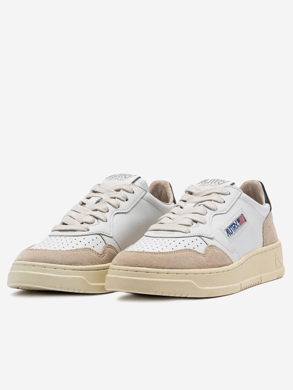AUTRY M Medalist Low bianche, nere e suede beige Bianco Urbanstaroma