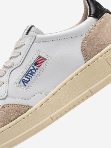 AUTRY M Medalist Low bianche, nere e suede beige Bianco