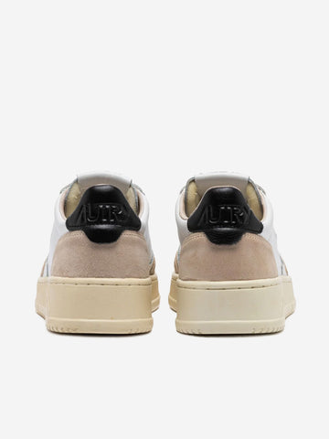 AUTRY M Medalist Low bianche, nere e suede beige Bianco