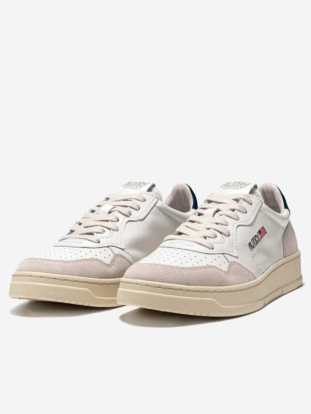 AUTRY M Medalist Low bianche, blu e suede beige Bianco Urbanstaroma