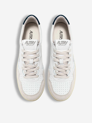 AUTRY M Medalist Low bianche, blu e suede beige Bianco