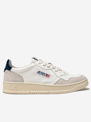 AUTRY M Medalist Low bianche, blu e suede beige Bianco