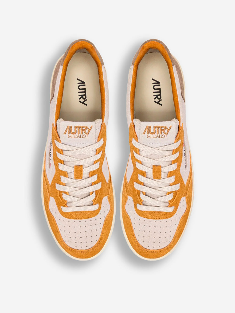 AUTRY M Medalist Low Tricolor in suede bianco e marrone Multicolor Urbanstaroma