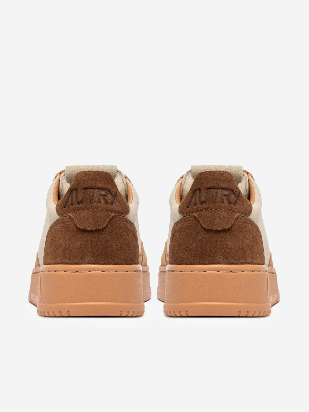 AUTRY M Medalist Low in suede tricolore beige, avorio e marrone Marrone Urbanstaroma