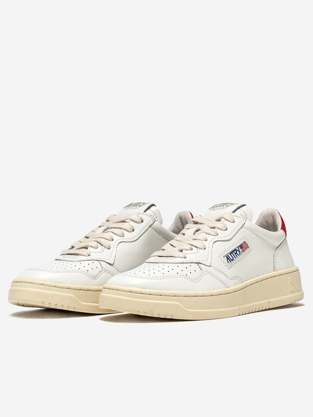 AUTRY Medalist Low in pelle bianca e rossa Bianco Urbanstaroma