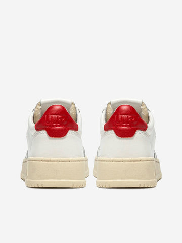 AUTRY Medalist Low in pelle bianca e rossa Bianco